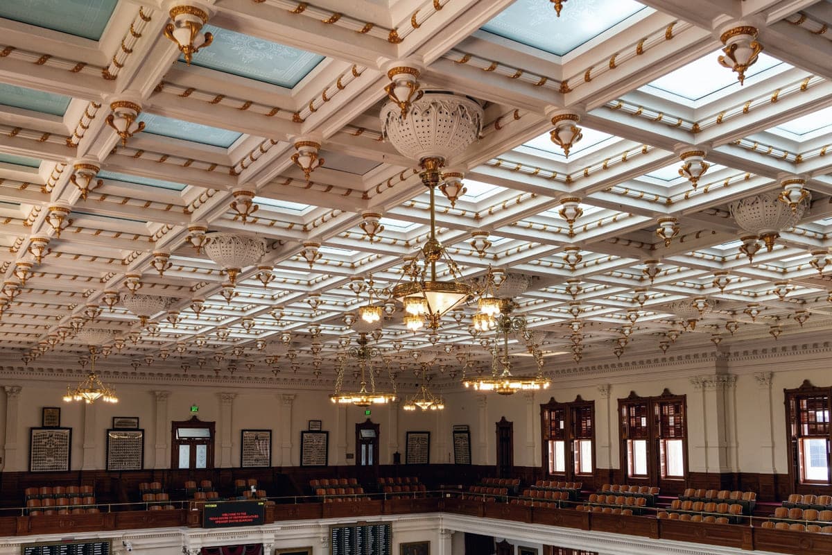 State & Local Government - the interior of a state capitol legislative chamber